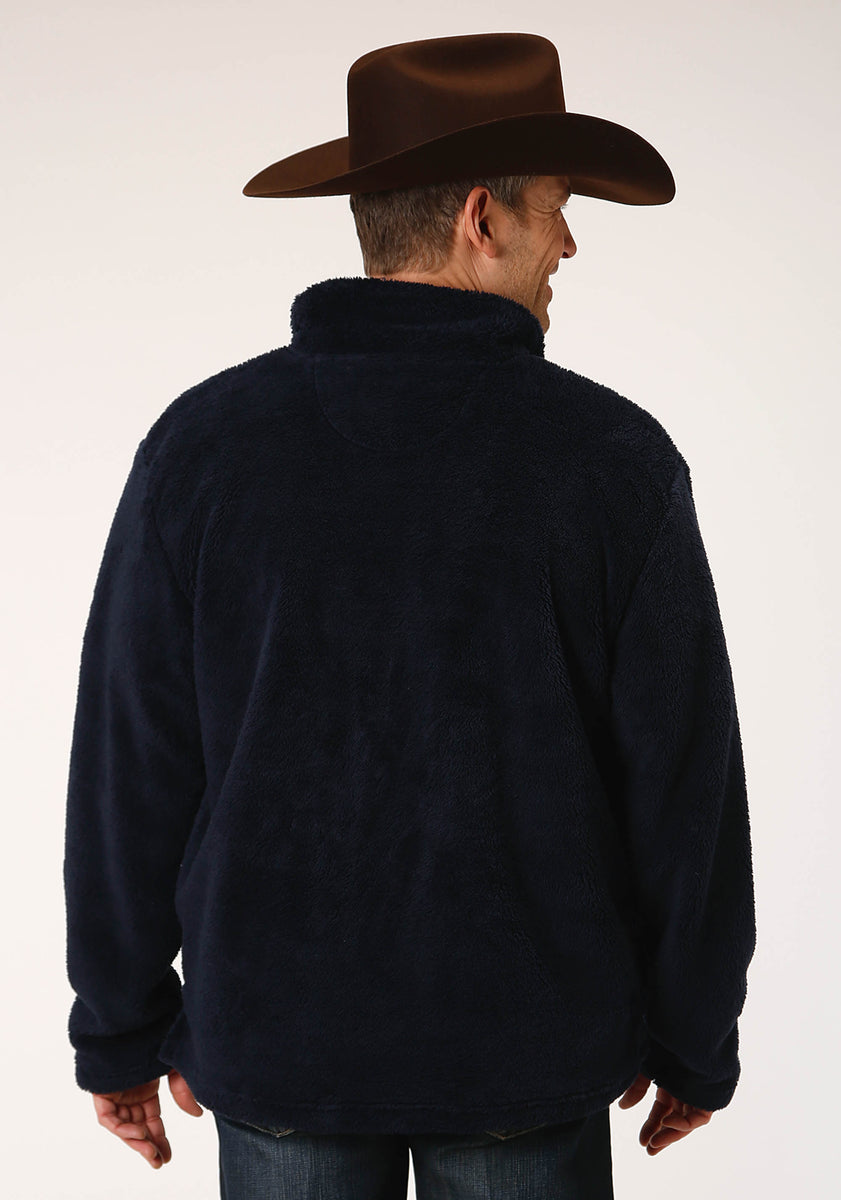 MENS SOLID BLUE POLAR FLEECE PULLOVER Roper Apparel & Footwear