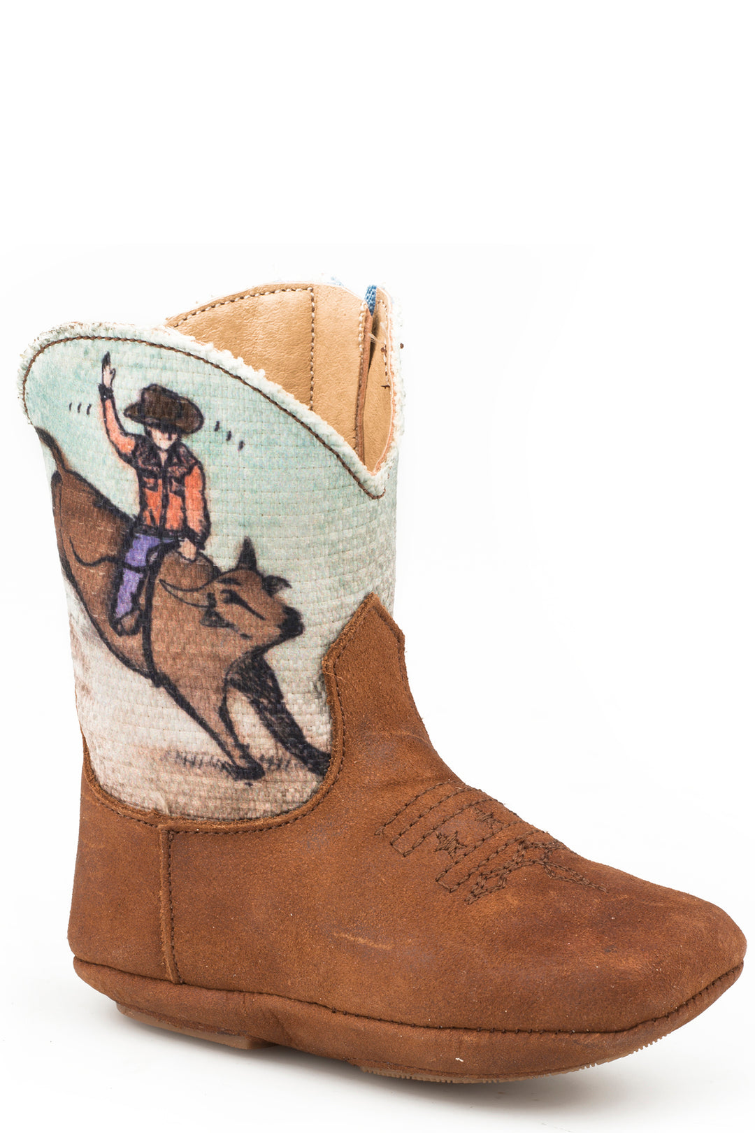 INFANT BOYS SOFT BROWN LEATHER VAMP