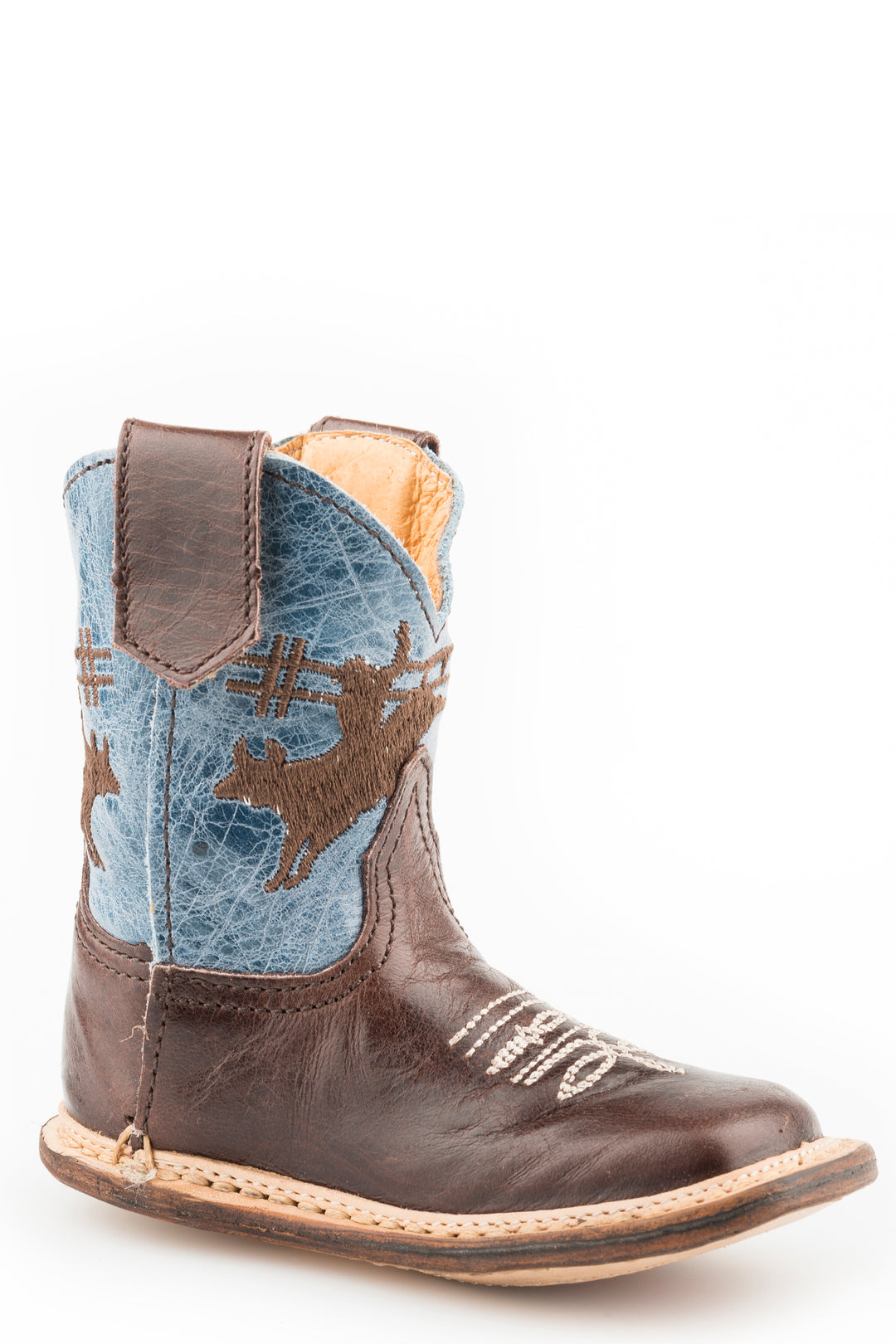 INFANT BOYS BROWN LEATHER VAMP COWBABY