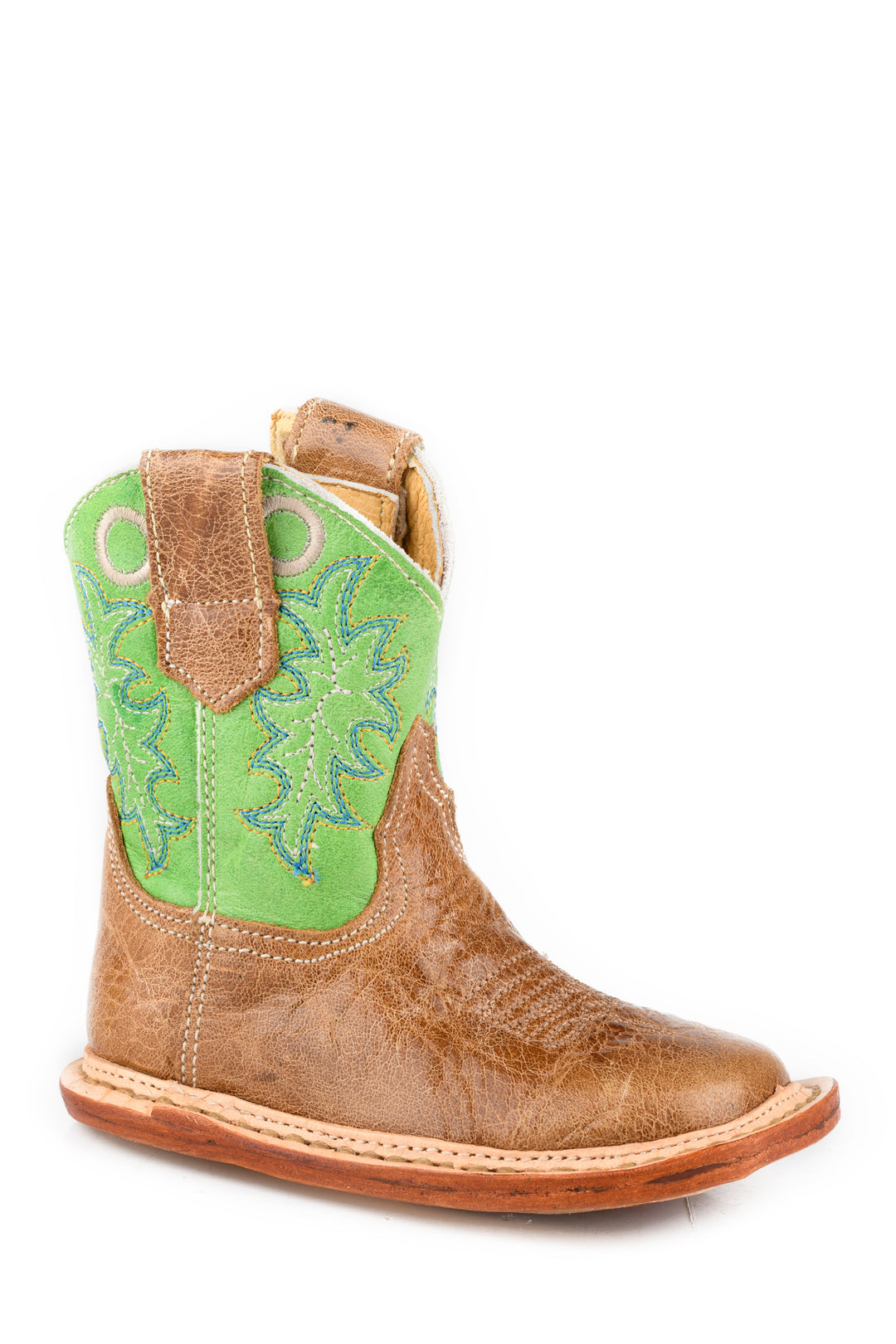 INFANTS BOYS BURNISH BROWN LEATHER VAMP
