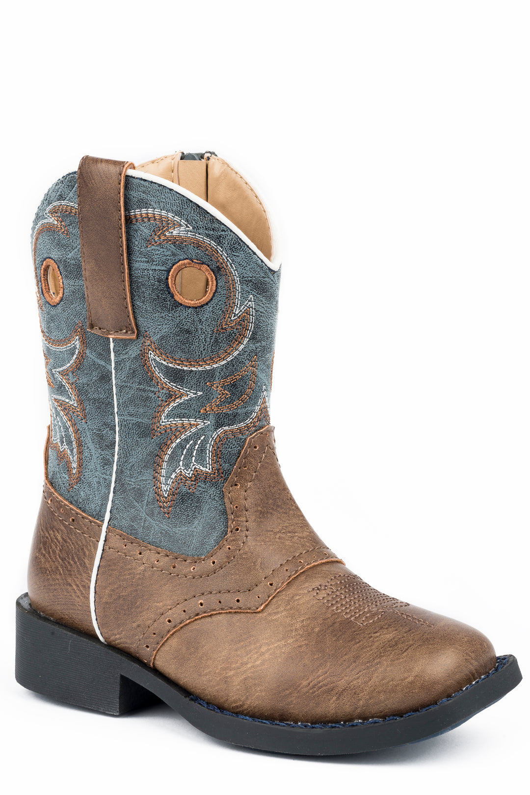 BOYS TODDLER DISTRESSED BROWN VAMP WITH SADDLE VAMP
