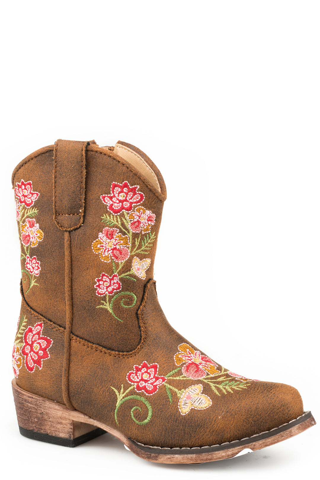 GIRLS TODDLER VINTAGE COGNAC FAUX LEATHER
