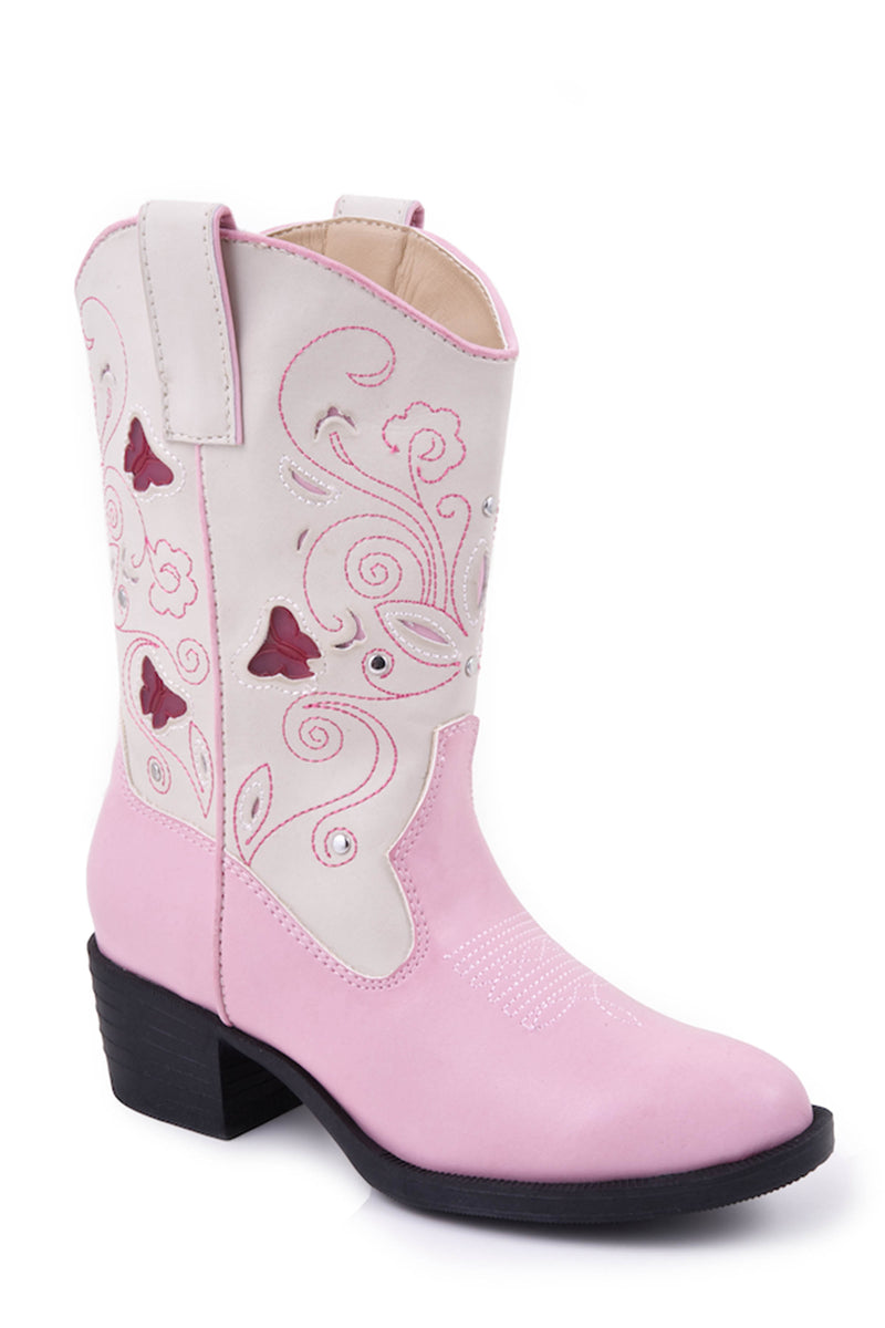 LITTLE GIRLS BUTTERFLY PINK AND CREME Roper Apparel & Footwear