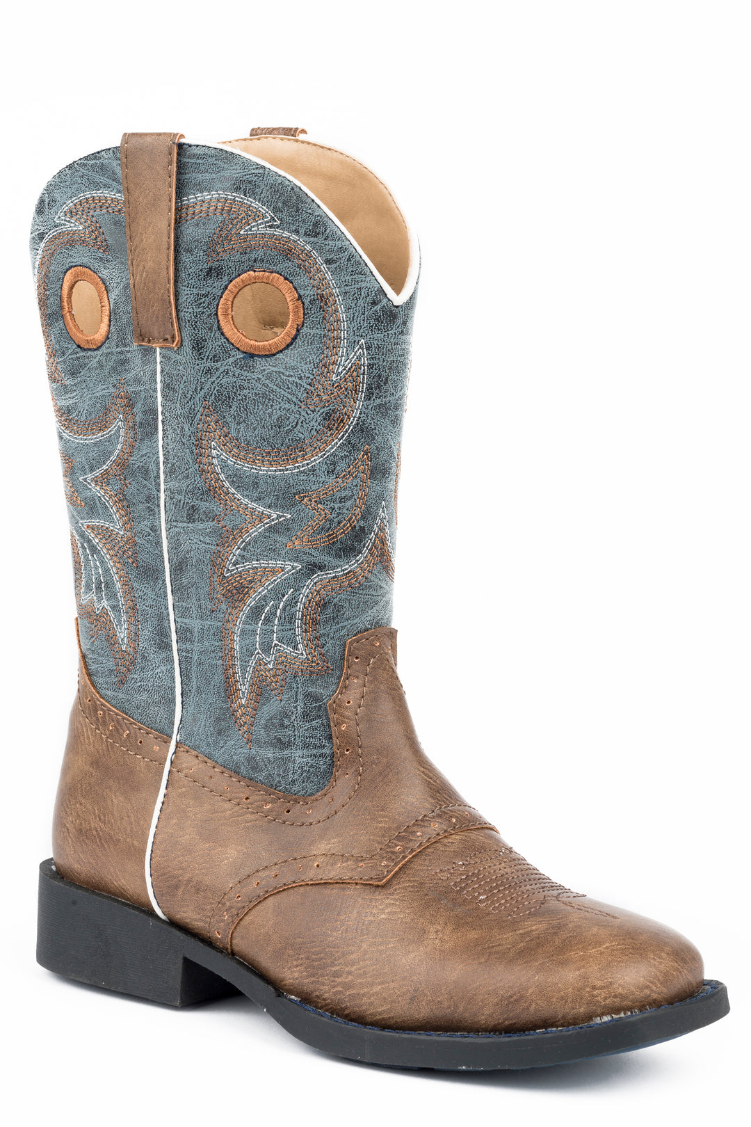 LITTLE BOYS DISTRESSED BROWN WITH SADDLE VAMP