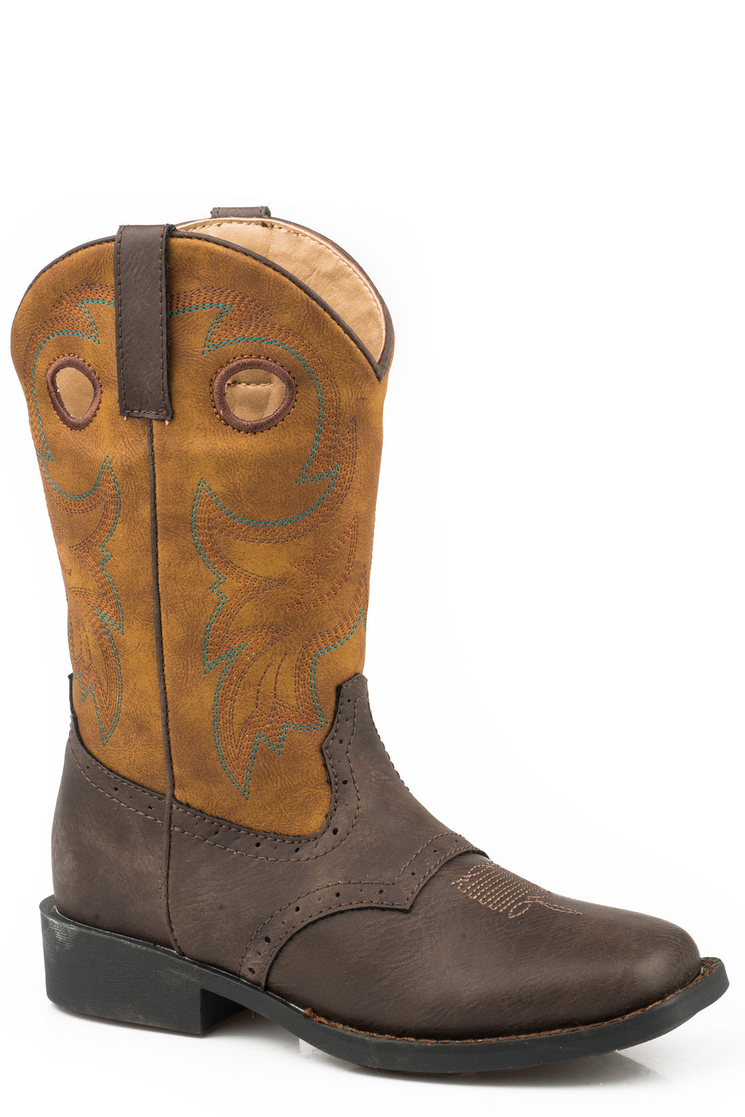 LITTLE BOYS TUMBLED BROWN WITH SADDLE VAMP