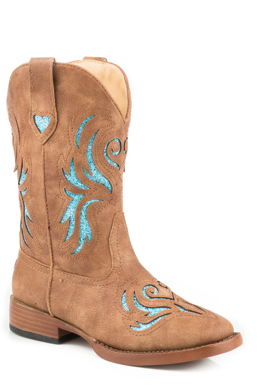 LITTLE GIRLS FAUX TAN TUMBLED LEATHER