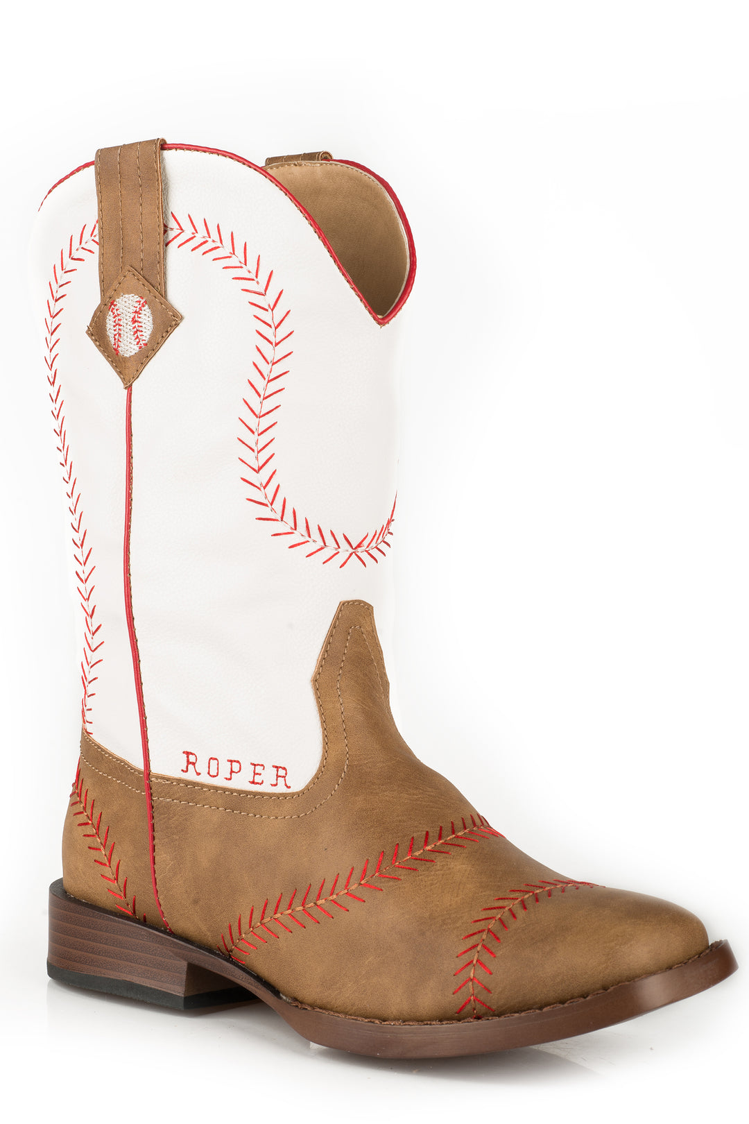 LITTLE BOYS TAN AND WITH BASEBALL EMBROIDERY