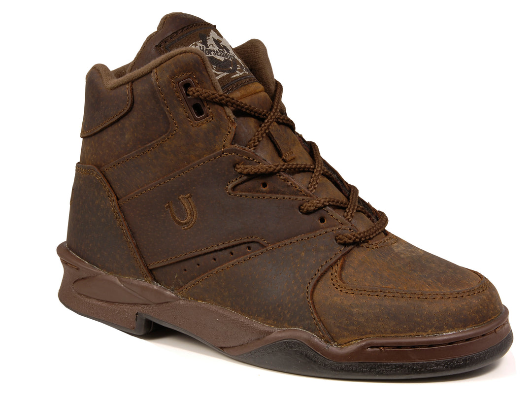 MENS HORSESHOE BROWN PIG SUEDE LEATHER