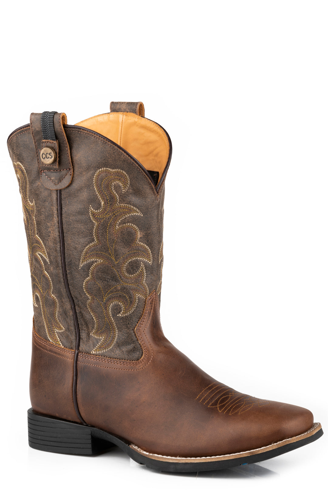 MENS TAN VAMP WITH BROWN LEATHER SHAFT