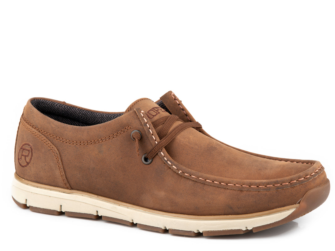 MENS BROWN OILED 2 EYELET MOCK TOE