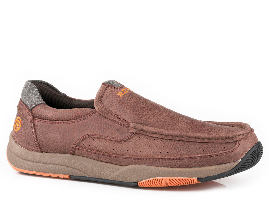 MENS BROWN TUMBLED LEATHER