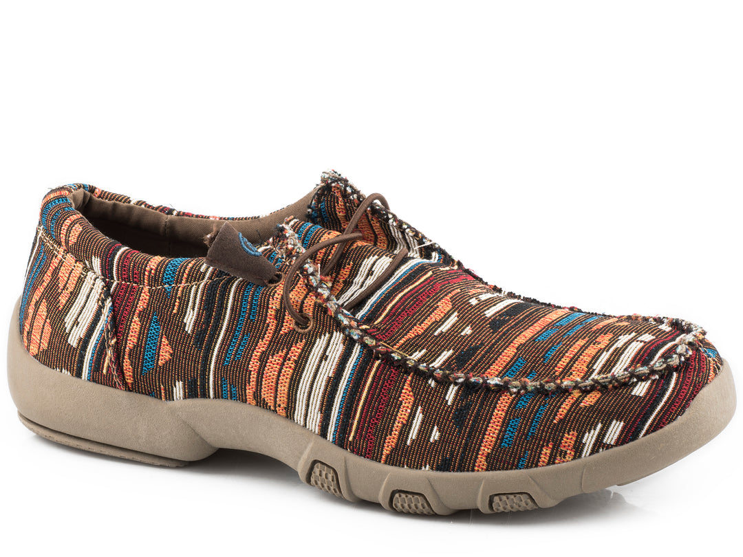MENS MULTI BROWN AZTEC CANVAS