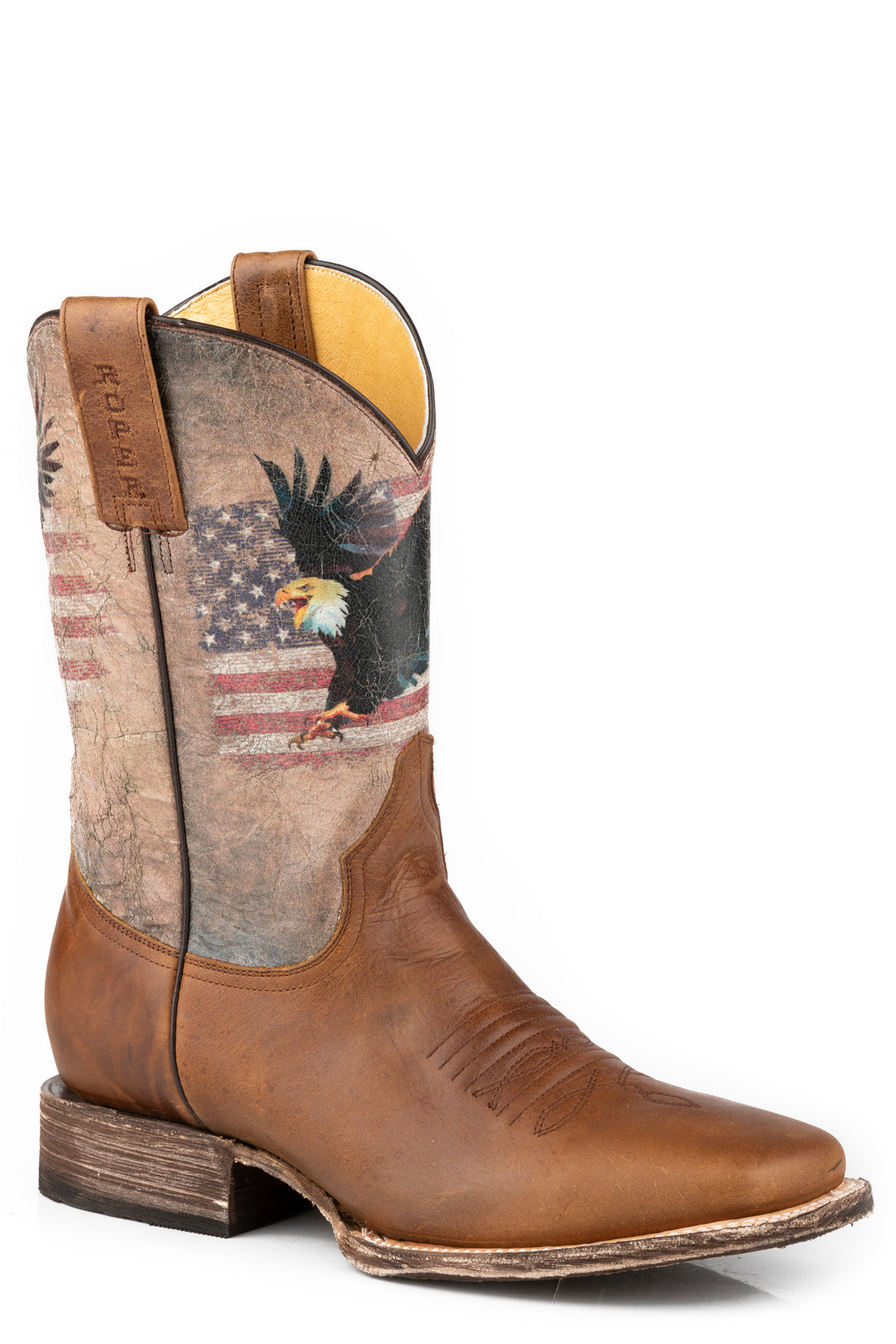 MENS BURNISH BROWN LEATHER VAMP