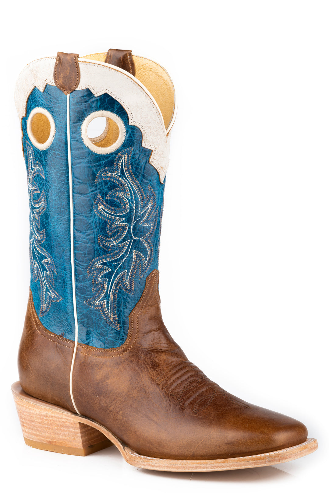 MENS WAXY BROWN LEATHER VAMP WHITE CROWN
