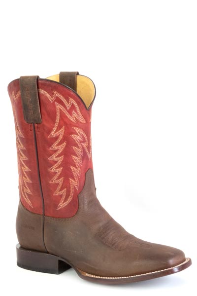 MENS BURNISH BROWN LEATHER VAMP