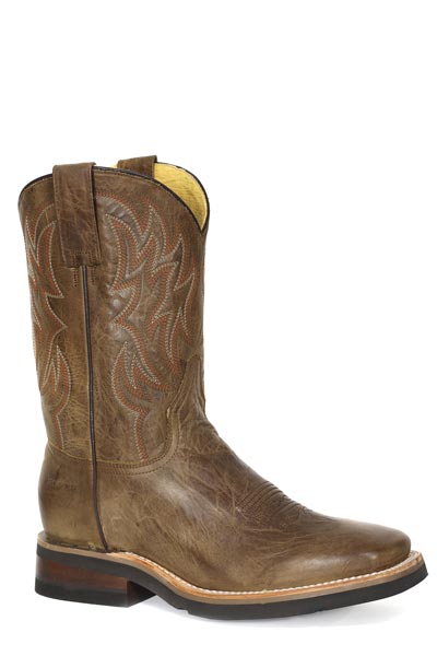 MENS WAXY BROWN LEATHER VAMP AND SHAFT