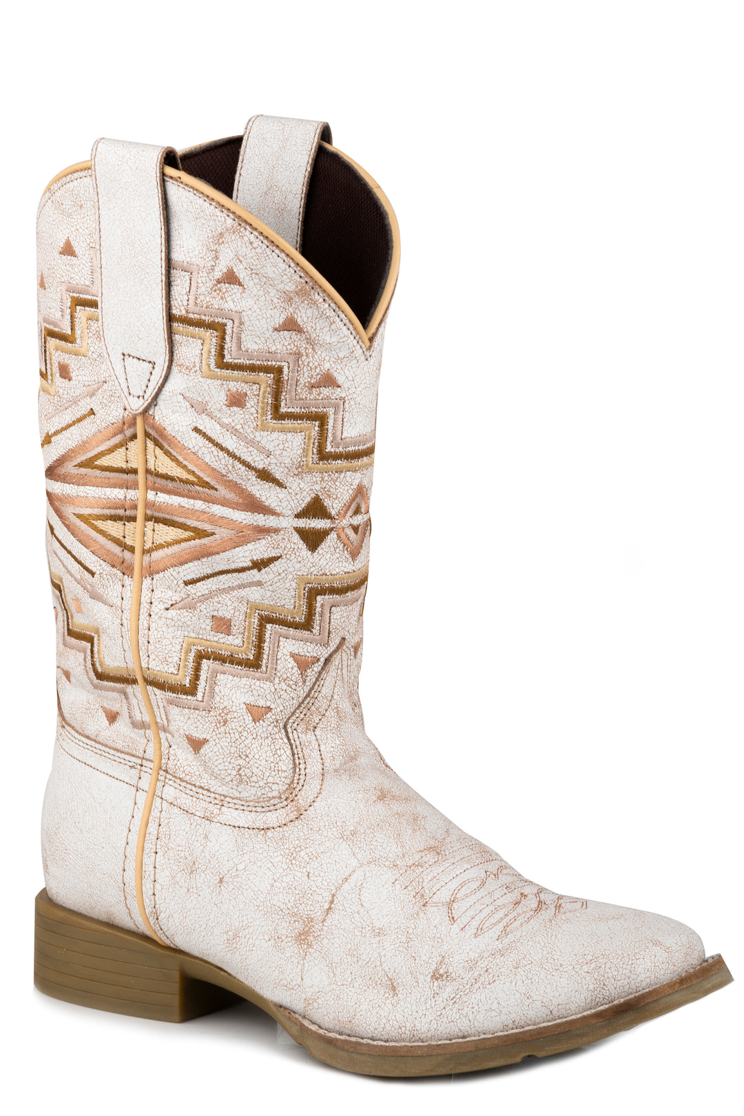 WOMENS WHITE VINTAGE LEATHER UPPER