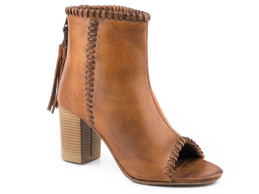 WOMENS BURHISHED TAN LEATHER SANDAL