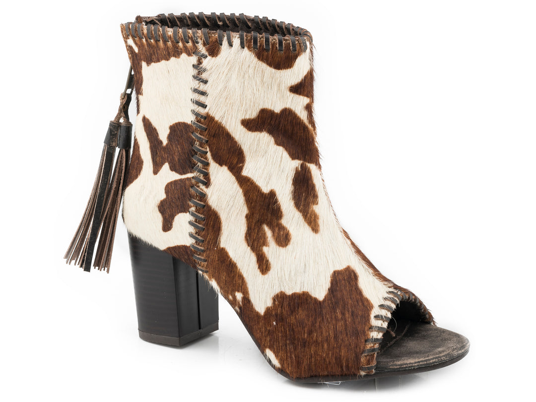 WOMENS COW HAIR ON HIDE LEATHER SANDAL