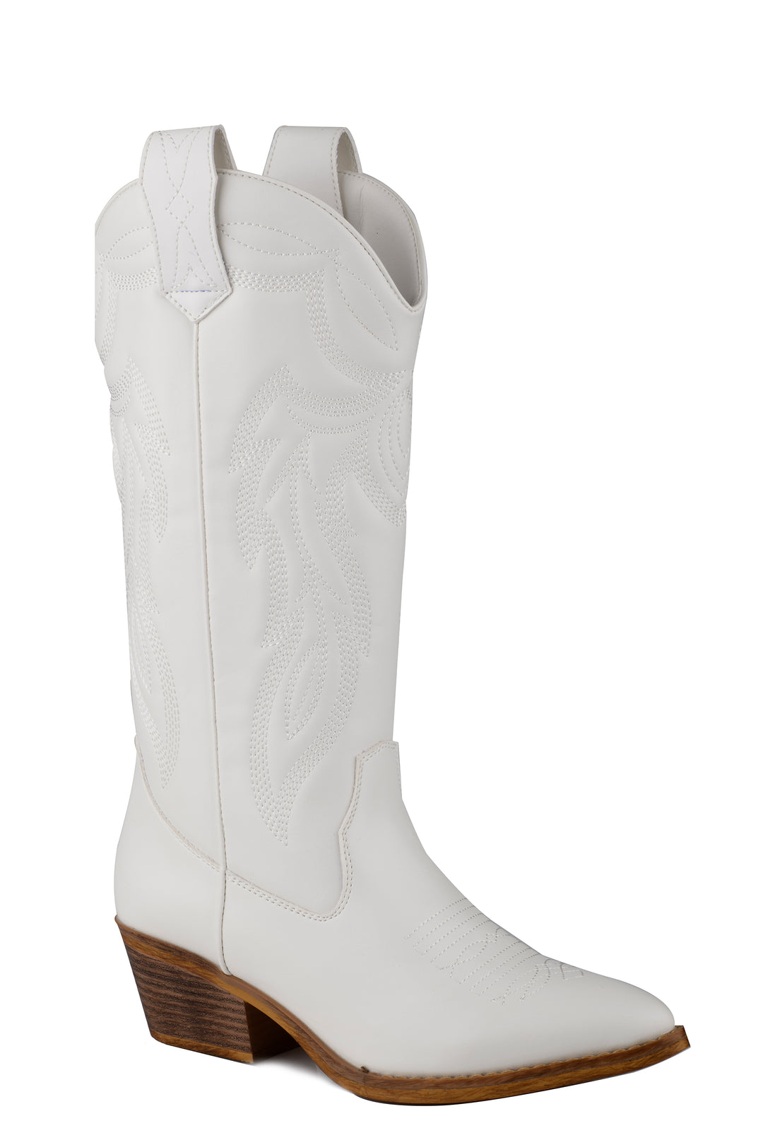 WOMENS WHITE SMOOTH FAUX LEATHER