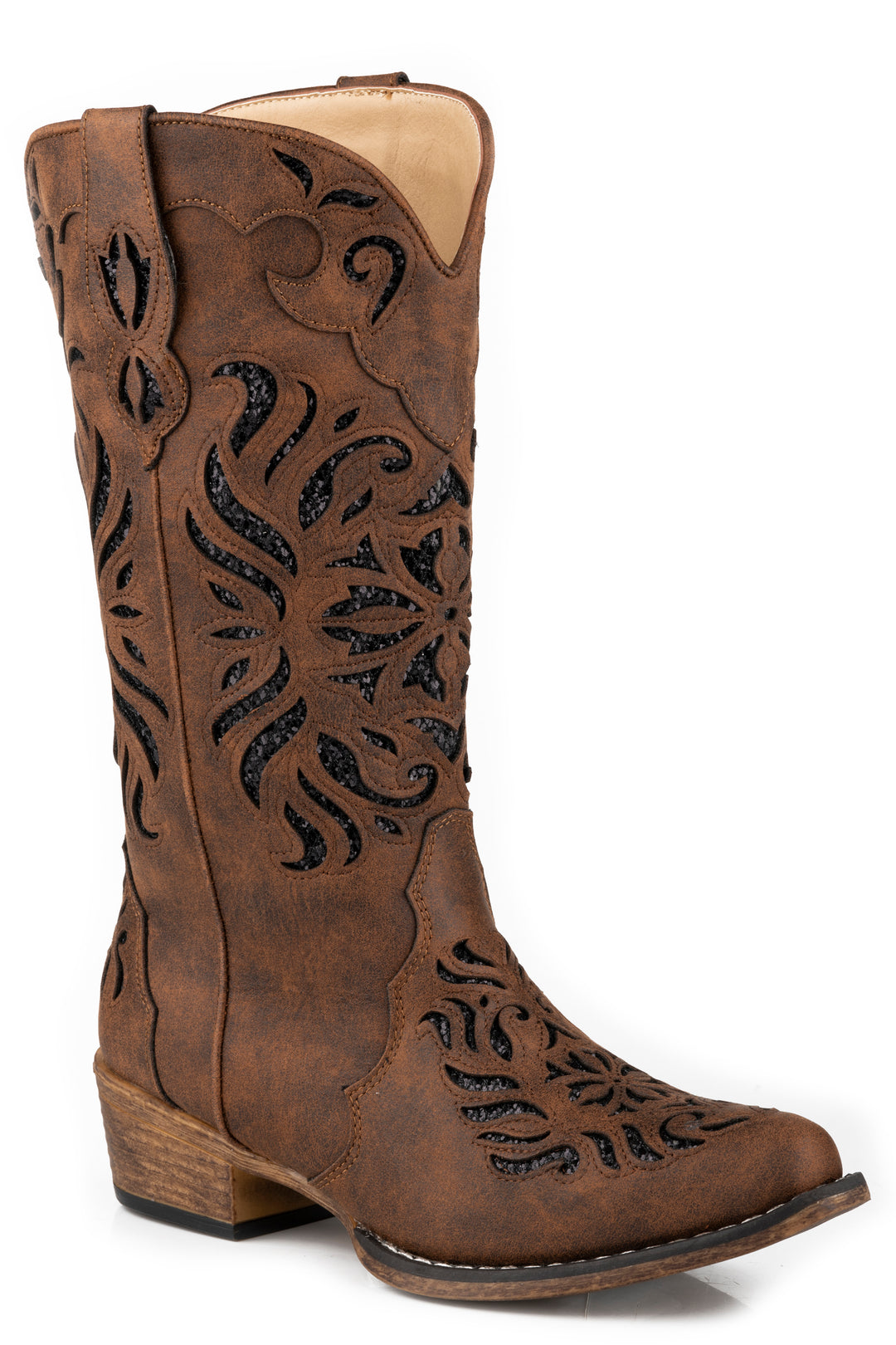 WOMENS VINTAGE BROWN FAUX LEATHER
