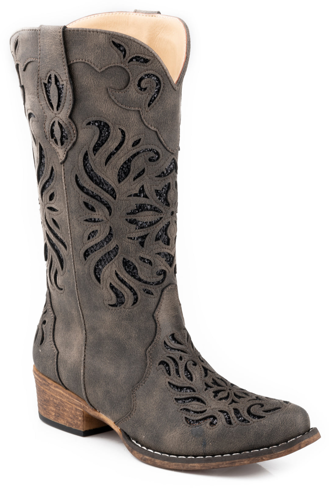 WOMENS VINTAGE GREY FAUX LEATHER