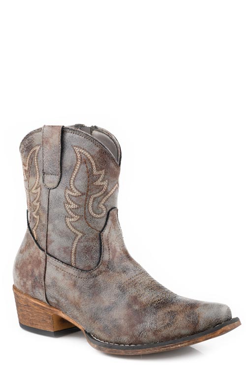 WOMENS GREY VINTAGE FAUX LEATHER