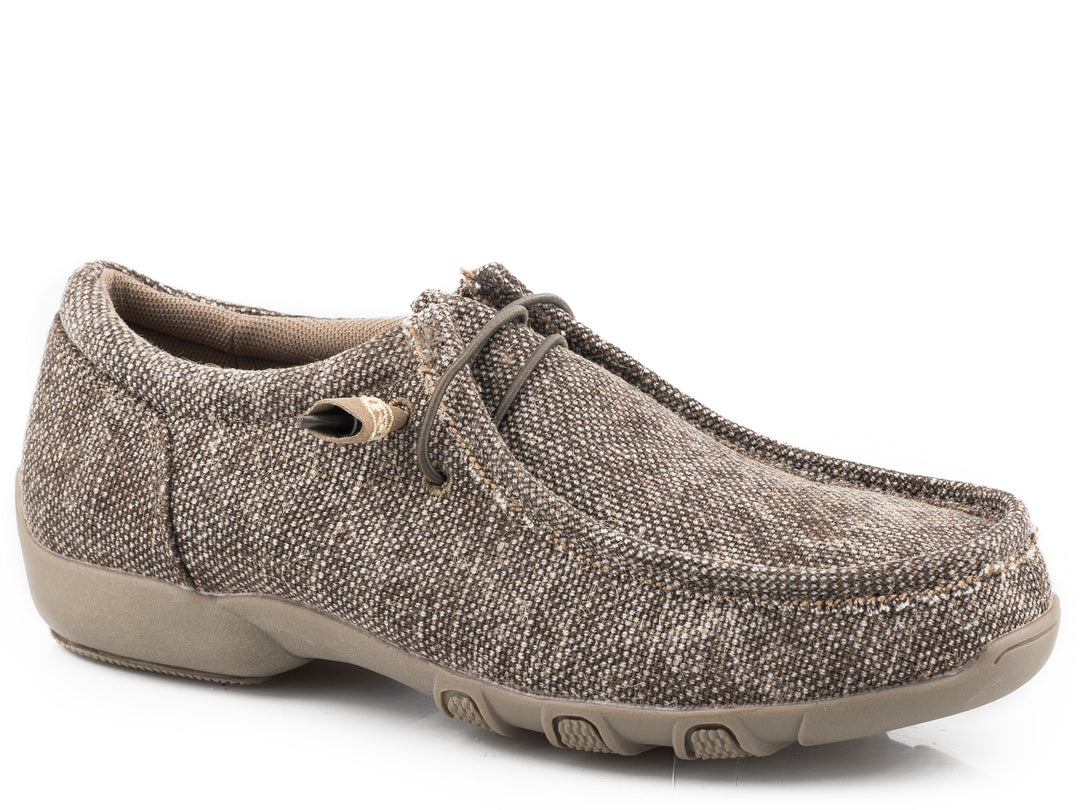 WOMENS BROWN CANVAS FABRIC