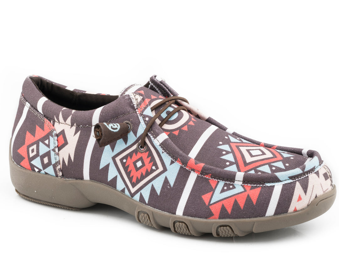 WOMENS BROWN AZTEC CANVAS
