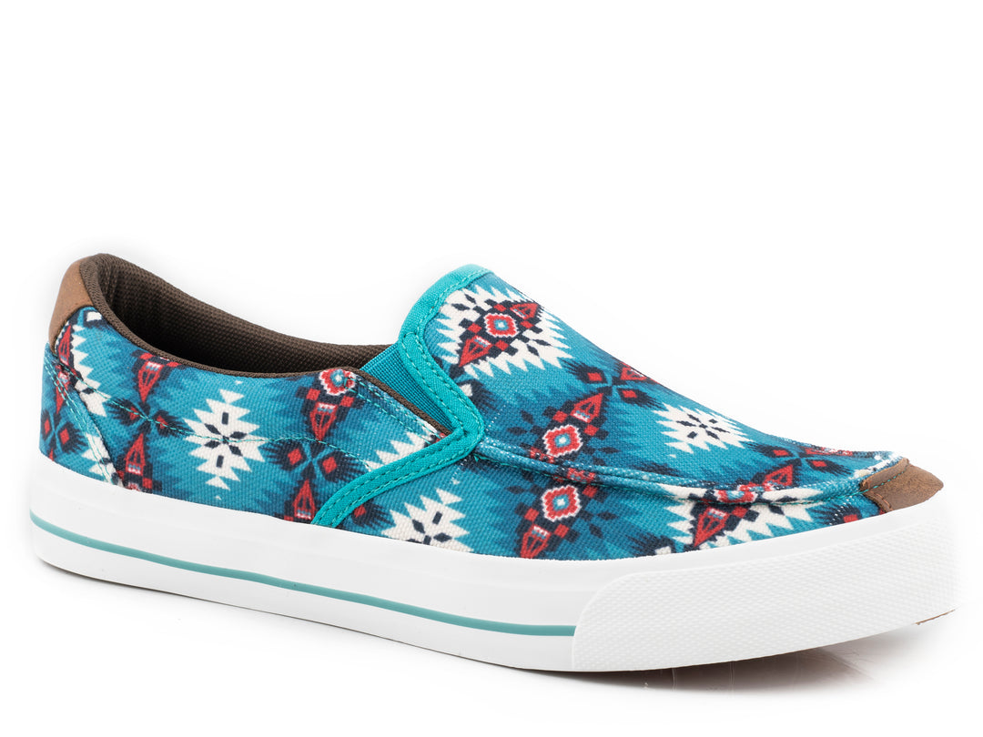 WOMENS BLUE AZTEC CANVAS