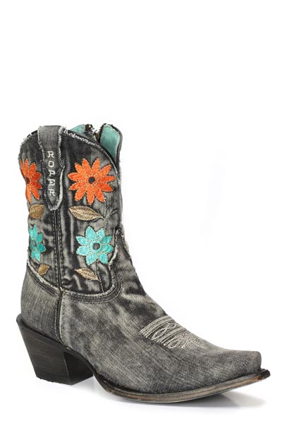 WOMENS BLACK DENIM VAMP AND SHAFT
