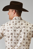 MENS LONG SLEEVE SNAP VINTAGE FLORAL WESTERN SHIRT