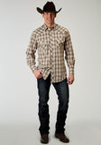 MENS LONG SLEEVE SNAP DESERT PLAID WESTERN SHIRT