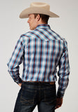 MENS LONG SLEEVE SNAP AMERICANA PLAID WESTERN SHIRT