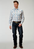 MENS LONG SLEEVE SNAP MULTI PLAID WESTERN SHIRT