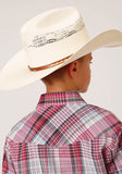 BOYS LONG SLEEVE SNAP RED PRIMARY COLORS PLAID WESTERN SHIRT