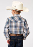 BOYS LONG SLEEVE SNAP MADRAS PLAID WESTERN SHIRT