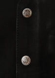 MENS BLACK SUEDE LEATHER VEST WITH WESTERN FRONT YOKES