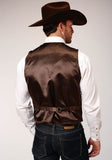 MENS BROWN SUEDE LEATHER VEST WITH BUCKLE TIE
