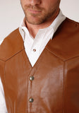 MENS BROWN GOAT NAPPA LEATHER VEST