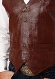 MENS BROWN LAMB NAPPA LEATHER VEST