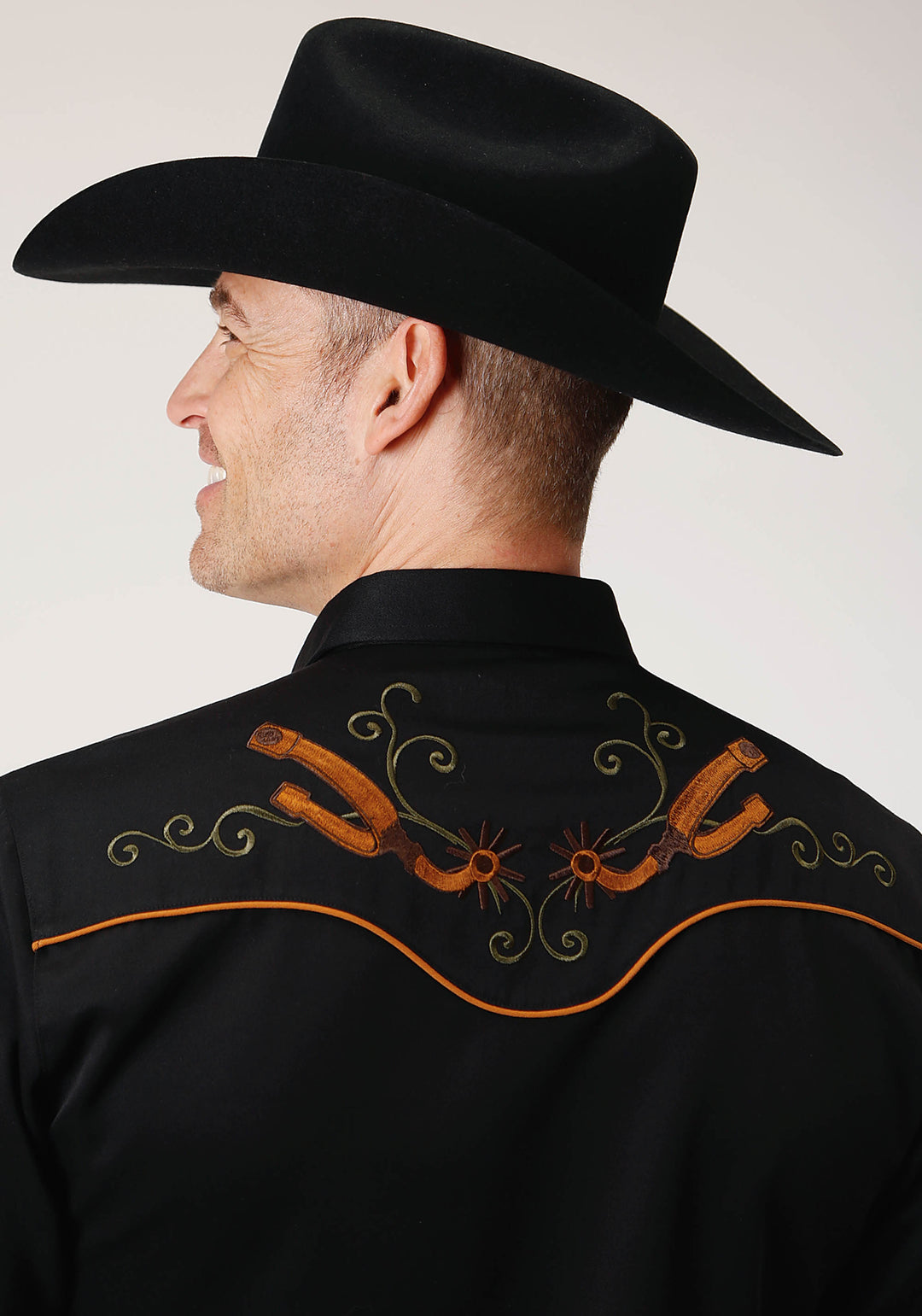 MENS LONG SLEEVE SNAP POLY RAYON RETRO SHIRT WESTERN SHIRT