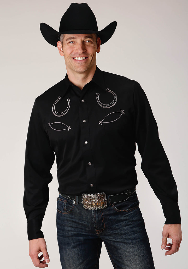 MENS LONG SLEEVE SNAP POLY RAYON RETRO SHIRT WESTERN SHIRT