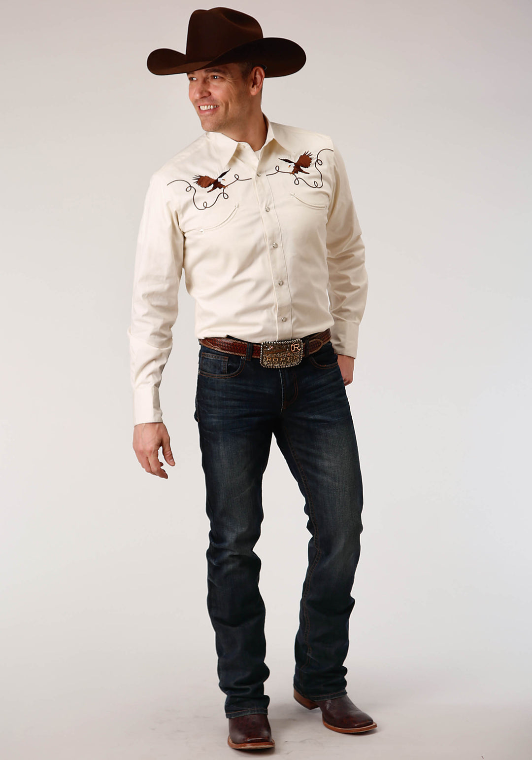 MENS LONG SLEEVE SNAP RETRO SHIRT WESTERN SHIRT