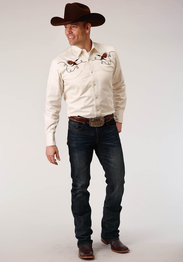 MENS LONG SLEEVE SNAP RETRO SHIRT WESTERN SHIRT