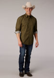 MENS LONG SLEEVE SNAP SOLID POPLIN COCOA WESTERN SHIRT