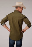 MENS LONG SLEEVE SNAP SOLID POPLIN COCOA WESTERN SHIRT