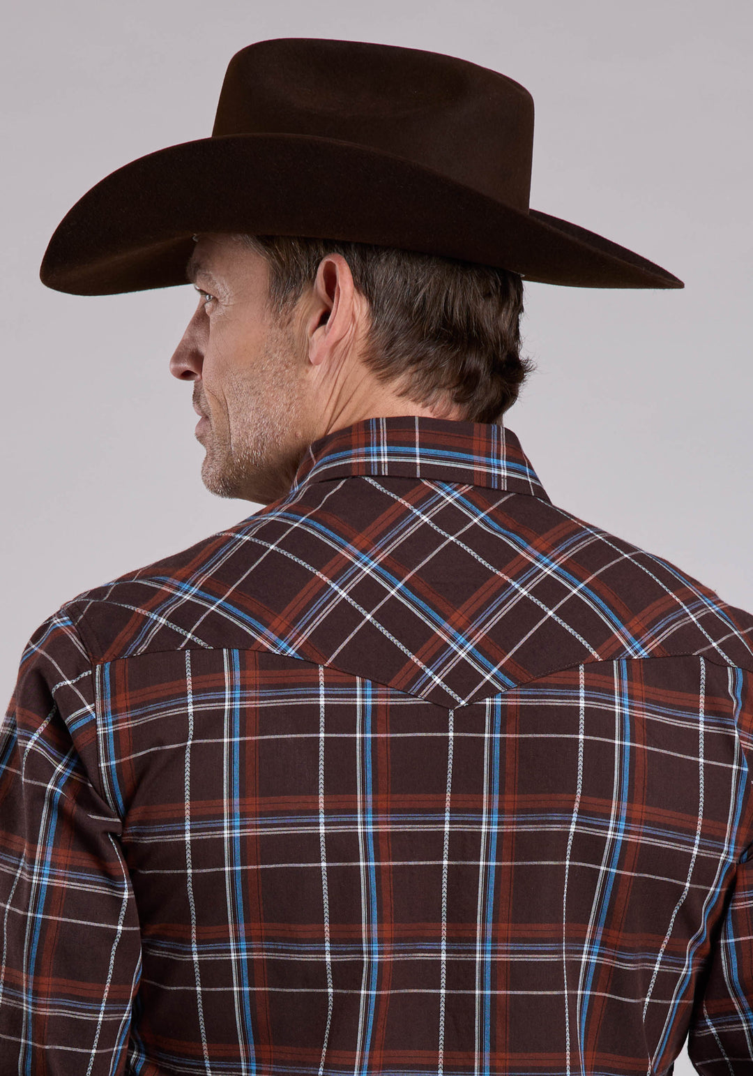 MENS LONG SLEEVE SNAP ARROW DOBBY WESTERN SHIRT