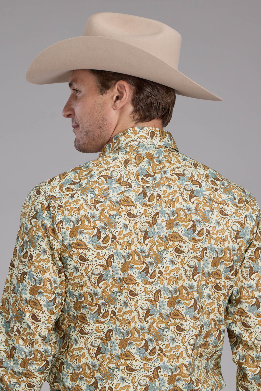 MENS SLADE PAISLEY PRINT LONG SLEEVE SNAP WESTERN SHIRT