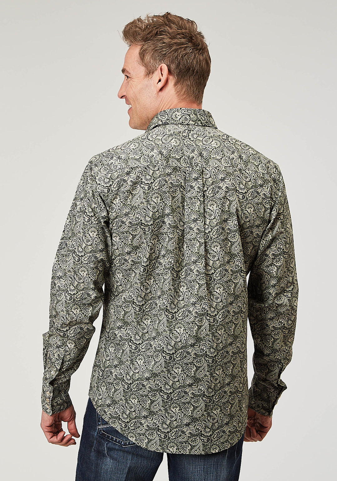 MENS LONG SLEEVE SNAP ESTAMPA PAISLEY WESTERN SHIRT